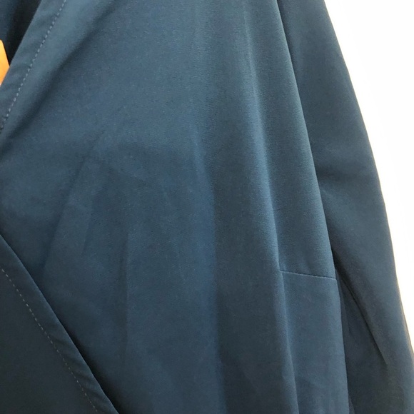 BloomChic Dark Teal Blouse with Acrylic Chain Detail and Tie Sleeves 14-16 NWT - Picture 2 of 8